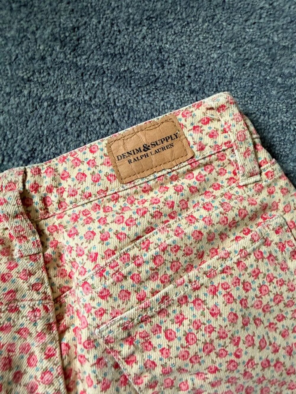 Ralph Lauren Rose Floral Skinny Jeans — Size 24 | Vintage